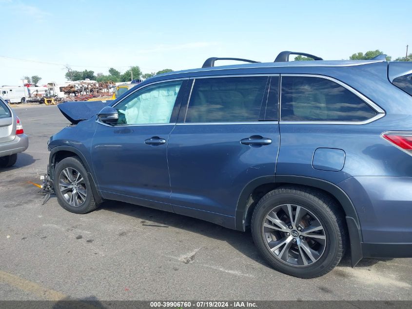 2016 Toyota Highlander Xle VIN: 5TDJKRFH6GS290798 Lot: 39906760