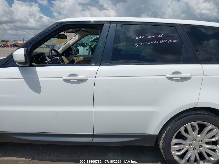 2016 Land Rover Range Rover Sport 3.0L V6 Supercharged Hse VIN: SALWR2VF4GA632294 Lot: 39906782