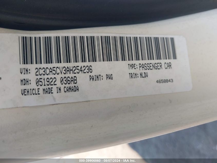 2010 Chrysler 300 Touring/Signature Series/Executive Series VIN: 2C3CA5CV3AH254236 Lot: 39906860