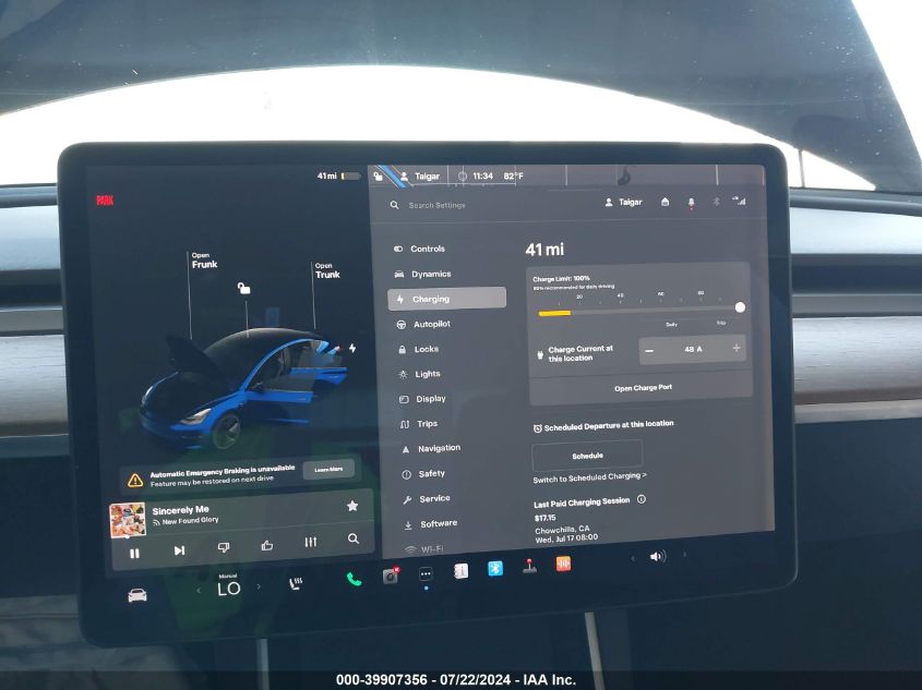 2019 Tesla Model 3 Long Range/Performance VIN: 5YJ3E1EB6KF533408 Lot: 39907356