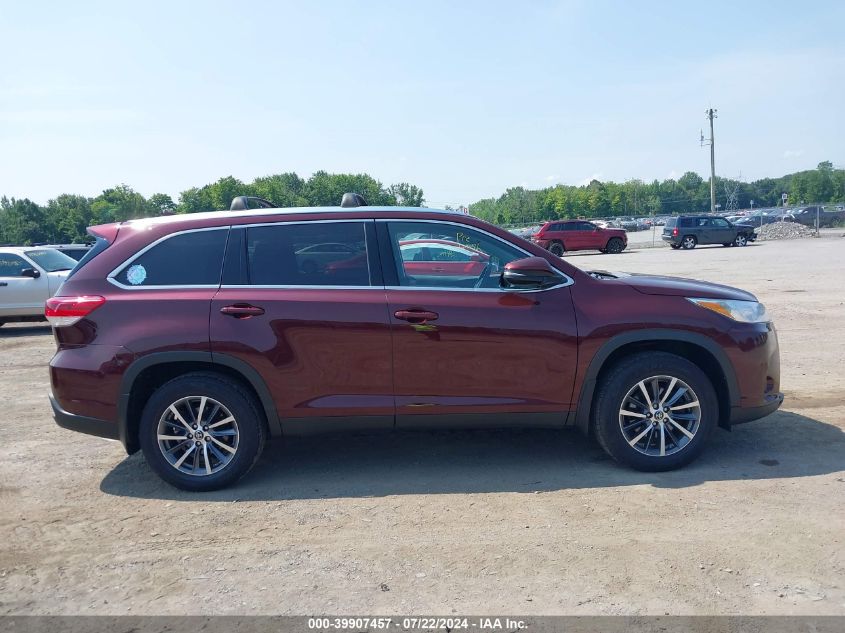 2019 Toyota Highlander Xle VIN: 5TDJZRFH0KS728736 Lot: 39907457