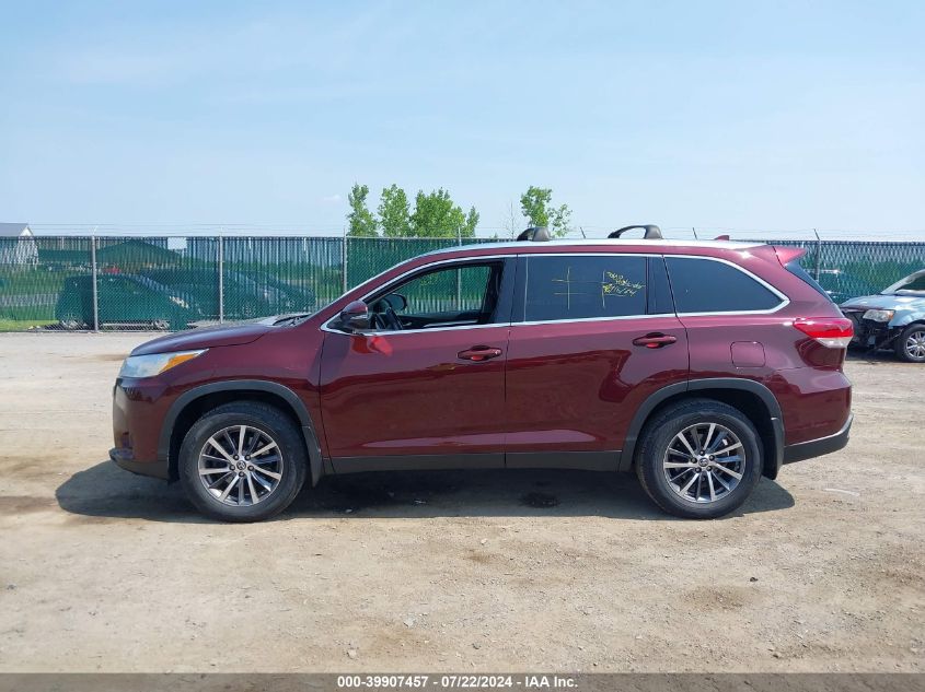2019 Toyota Highlander Xle VIN: 5TDJZRFH0KS728736 Lot: 39907457