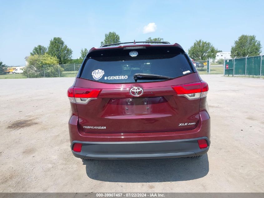 2019 Toyota Highlander Xle VIN: 5TDJZRFH0KS728736 Lot: 39907457