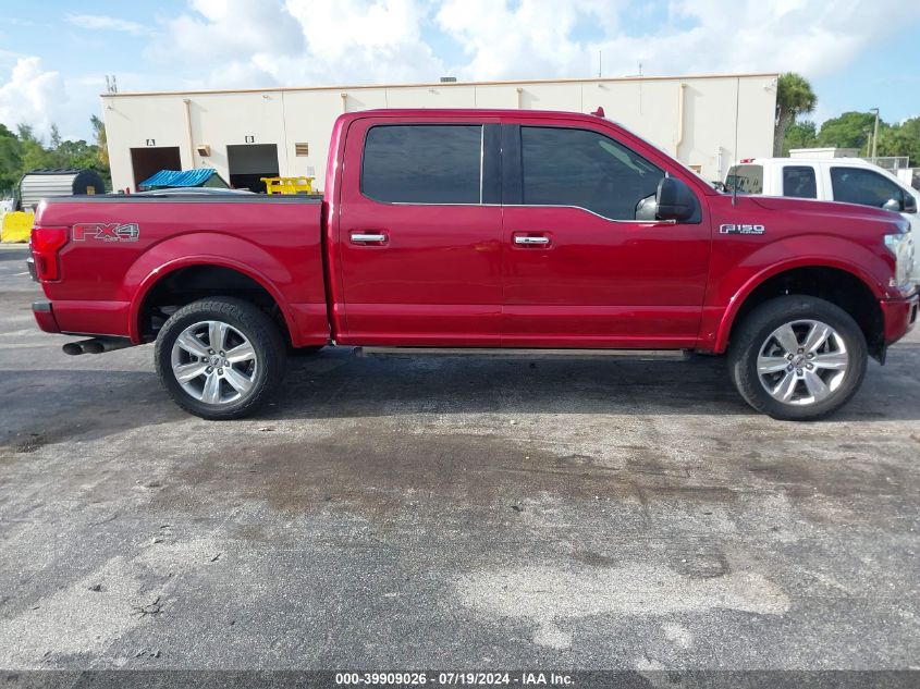 2018 Ford F-150 Platinum VIN: 1FTEW1E52JFA57071 Lot: 39909026