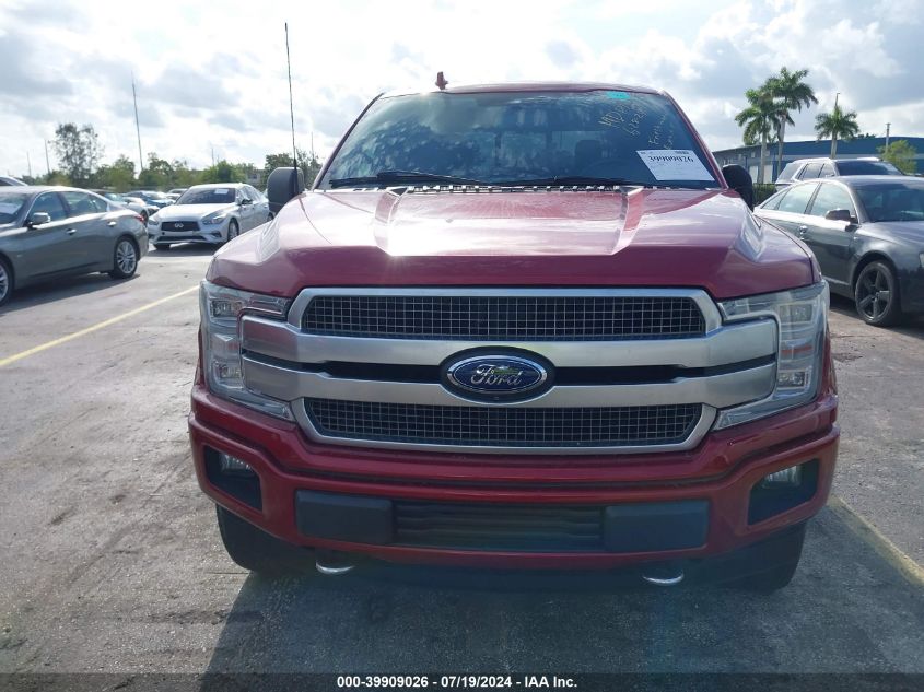 2018 Ford F-150 Platinum VIN: 1FTEW1E52JFA57071 Lot: 39909026