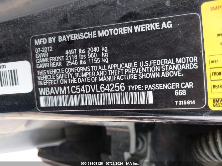 WBAVM1C54DVL64256 2013 BMW X1 Sdrive28I