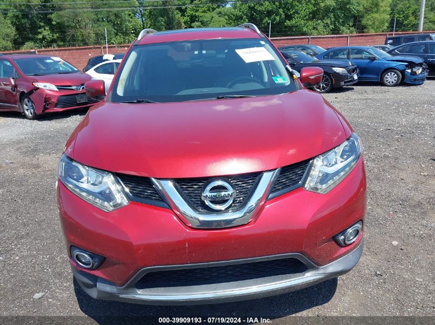 2016 Nissan Rogue Sl VIN: 5N1AT2MV2GC921475 Lot: 39909193