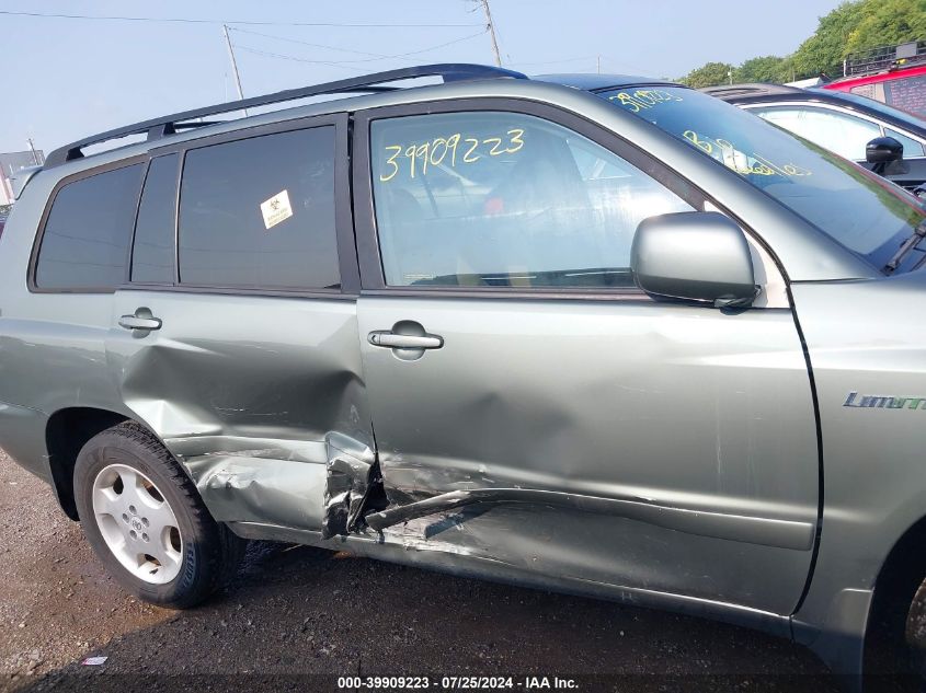 2006 Toyota Highlander Limited V6 VIN: JTEEP21AX60146902 Lot: 39909223