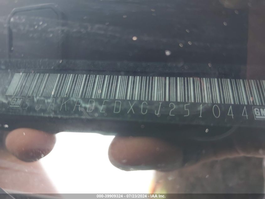 2012 Buick Enclave VIN: 5GAKRDEDXCJ251044 Lot: 39909324