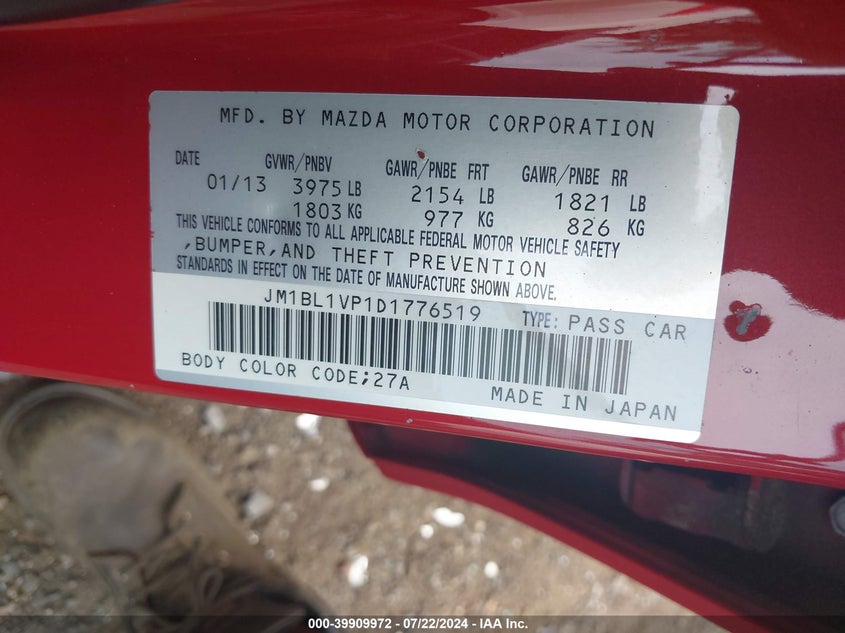 2013 MAZDA MAZDA3 I TOURING - JM1BL1VP1D1776519