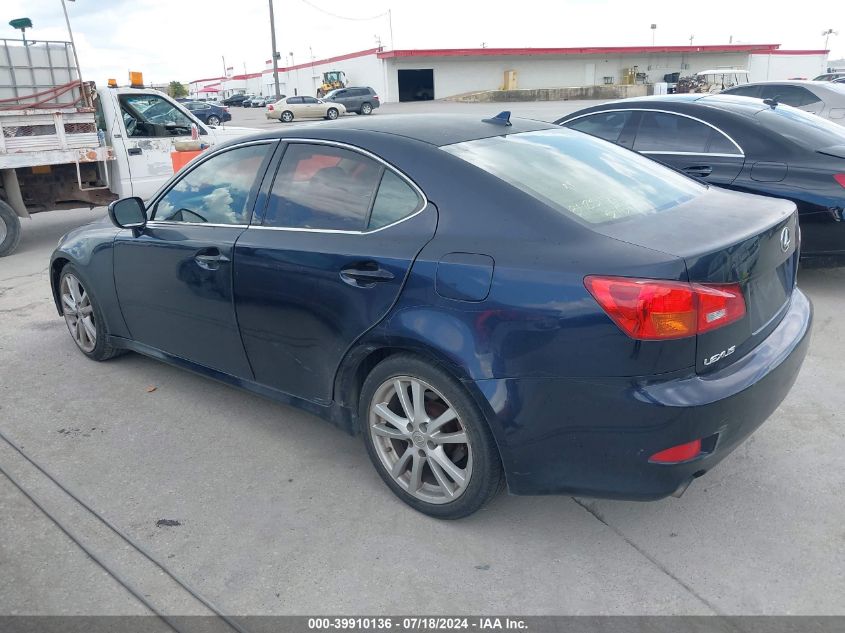 2007 Lexus Is 250 VIN: JTHBK262475049723 Lot: 39910136