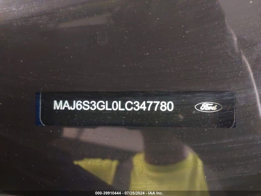 2020 Ford Ecosport Se VIN: MAJ6S3GL0LC347780 Lot: 39910444