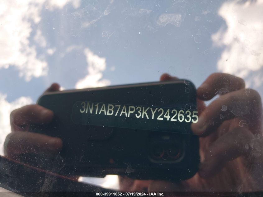 2019 Nissan Sentra Sr VIN: 3N1AB7AP3KY242635 Lot: 39911052