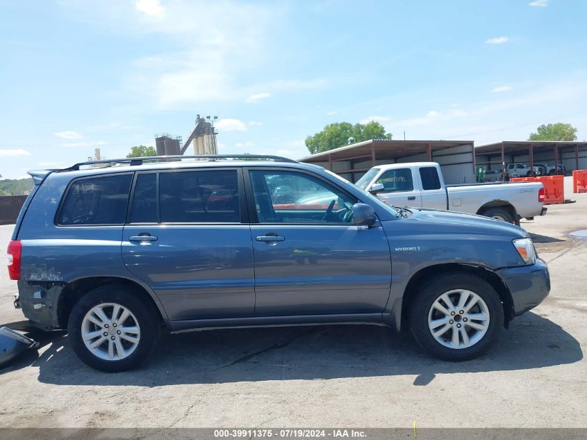 2006 Toyota Highlander Hybrid Limited V6 VIN: JTEEW21A960005001 Lot: 39911375