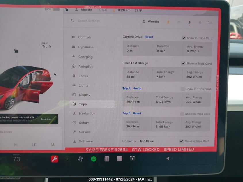 2019 TESLA MODEL 3 LONG RANGE/PERFORMANCE - 5YJ3E1EB5KF192664