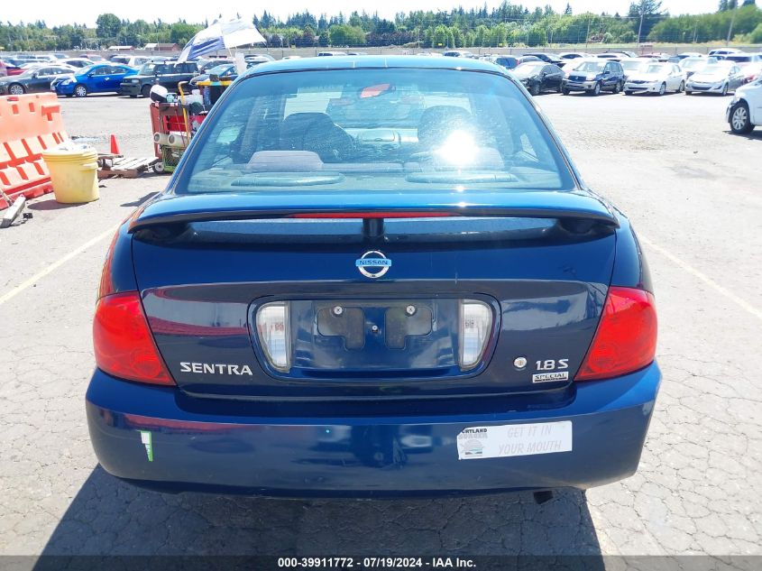 2006 Nissan Sentra 1.8S VIN: 3N1CB51D36L558901 Lot: 39911772