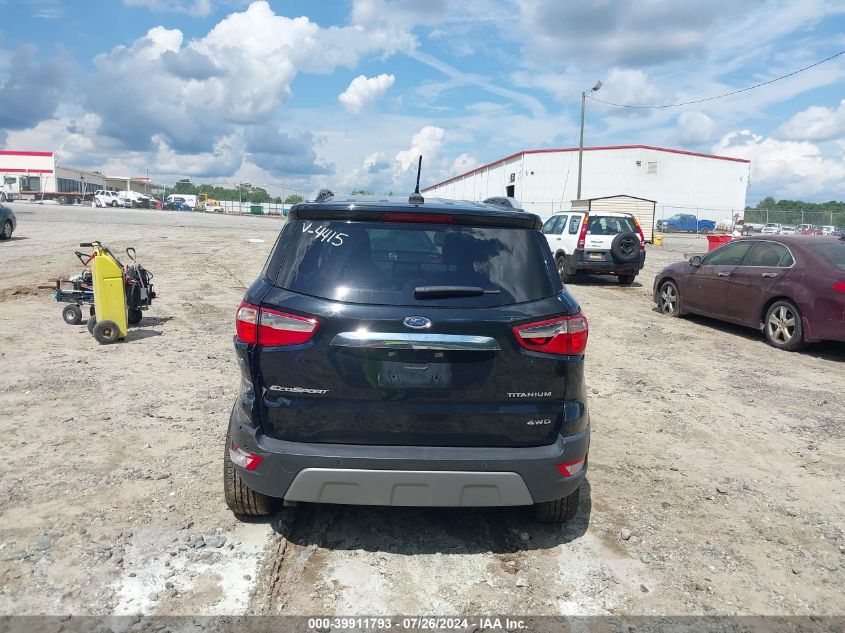 2021 Ford Ecosport Titanium VIN: MAJ6S3KL0MC424415 Lot: 39911793