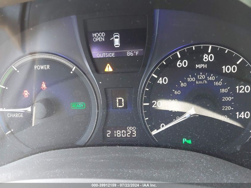 2010 Lexus Rx 450H VIN: JTJBC1BA1A2016268 Lot: 39912159