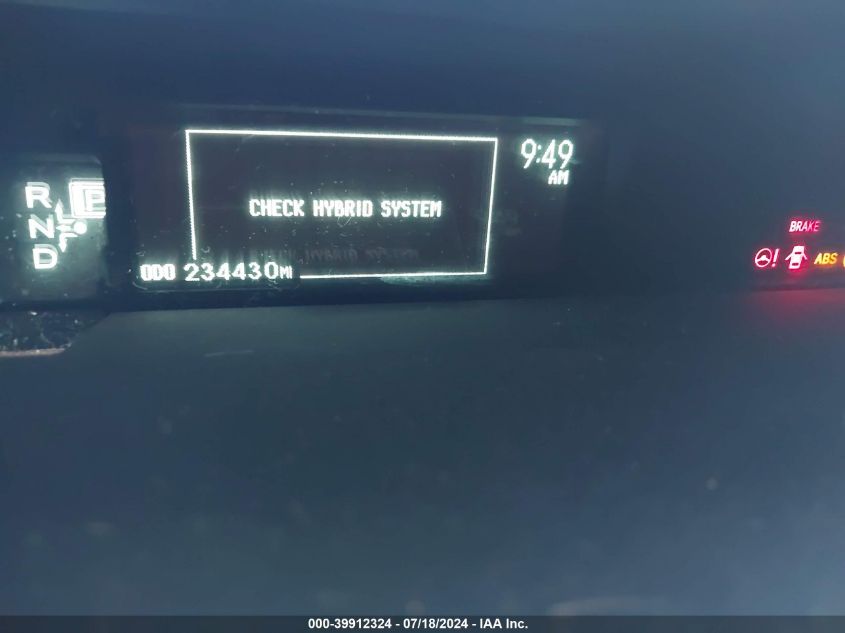 2010 Toyota Prius Iv VIN: JTDKN3DU6A1099332 Lot: 39912324