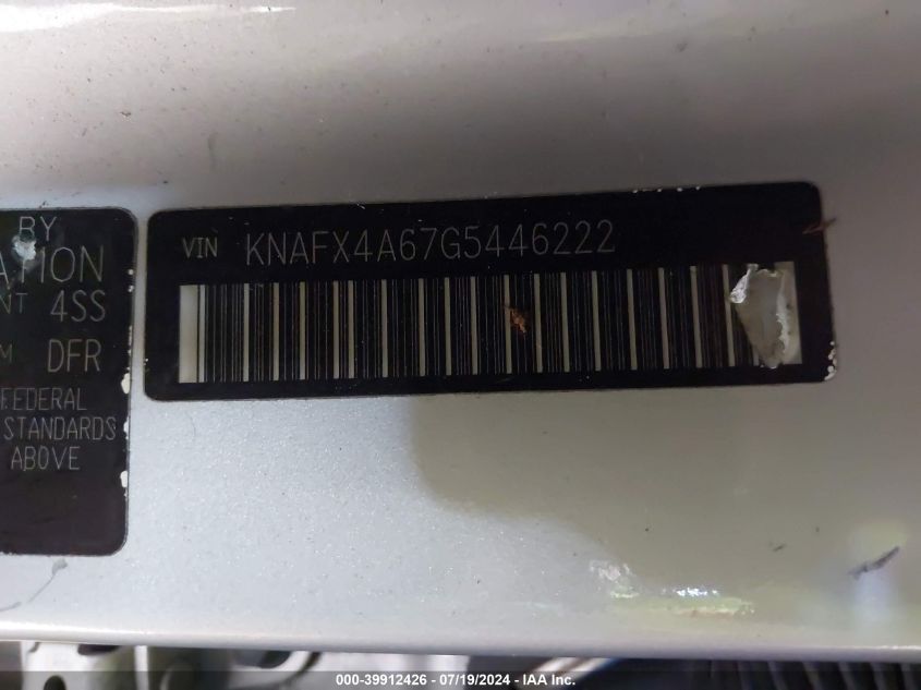 2016 Kia Forte Lx VIN: KNAFX4A67G5446222 Lot: 39912426
