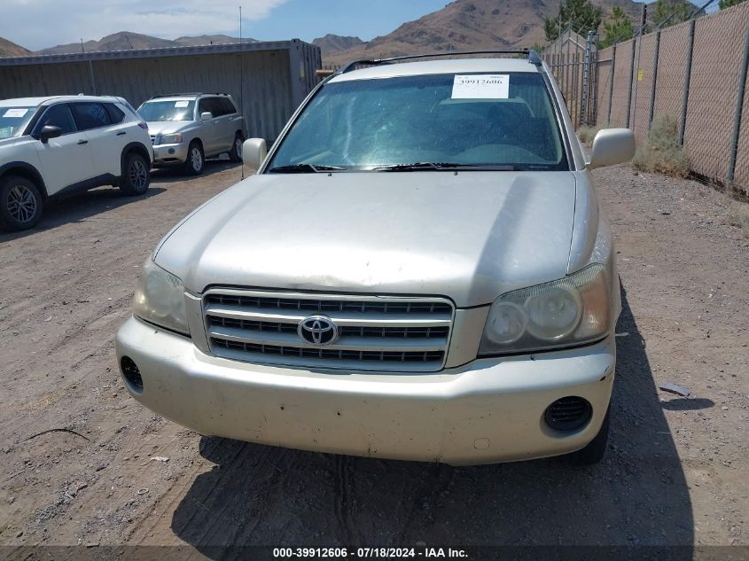 2001 Toyota Highlander V6 VIN: JTEHF21A610019637 Lot: 39912606