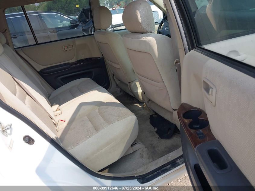 2001 Toyota Highlander V6 VIN: JTEHF21A31002H294 Lot: 39912646