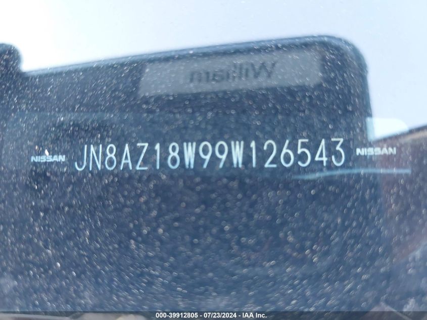 2009 Nissan Murano S/Sl/Le VIN: JN8AZ18W99W126543 Lot: 39912805