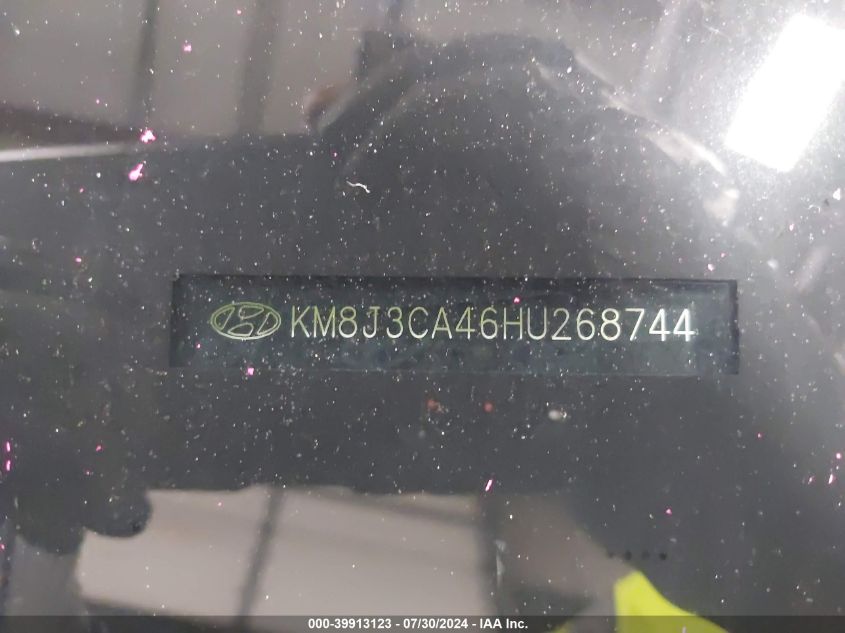 2017 Hyundai Tucson Se VIN: KM8J3CA46HU268744 Lot: 39913123