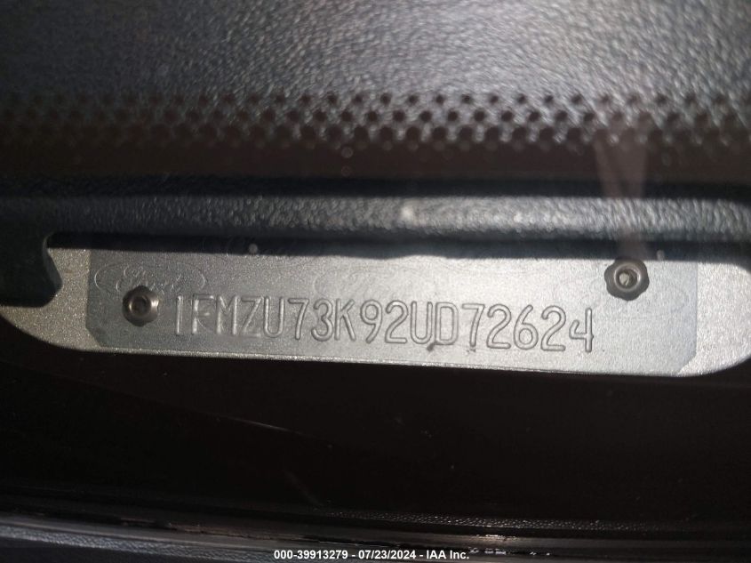 2002 Ford Explorer Xlt VIN: 1FMZU73K92UD72624 Lot: 39913279