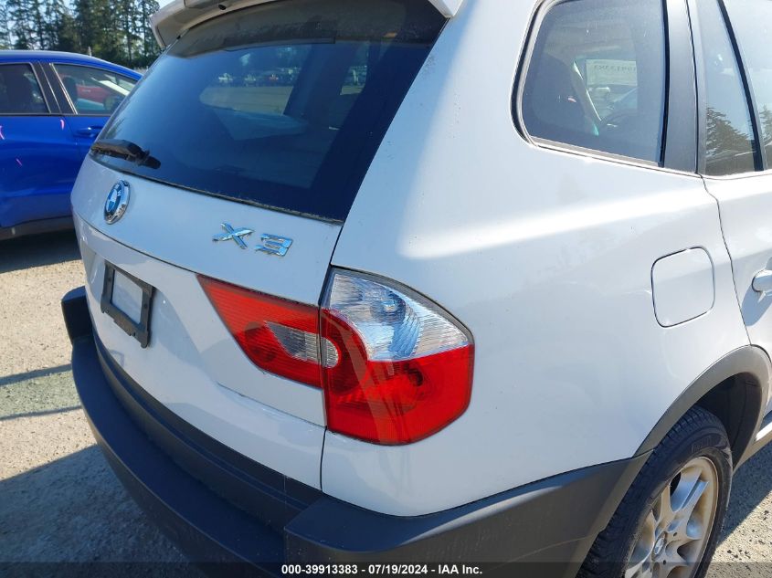 2005 BMW X3 2.5I VIN: WBXPA73495WC51595 Lot: 39913383