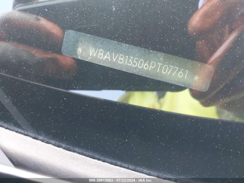2006 BMW 325I VIN: WBAVB13506PT07761 Lot: 39913983