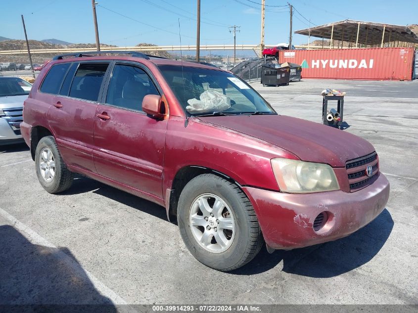 2002 Toyota Highlander V6 VIN: JTEGF21A720046505 Lot: 39914293