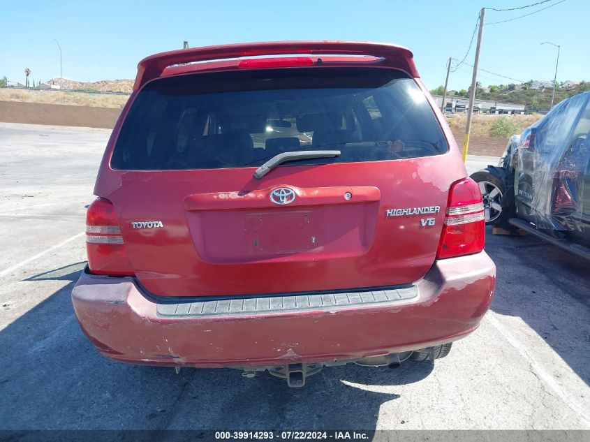 2002 Toyota Highlander V6 VIN: JTEGF21A720046505 Lot: 39914293