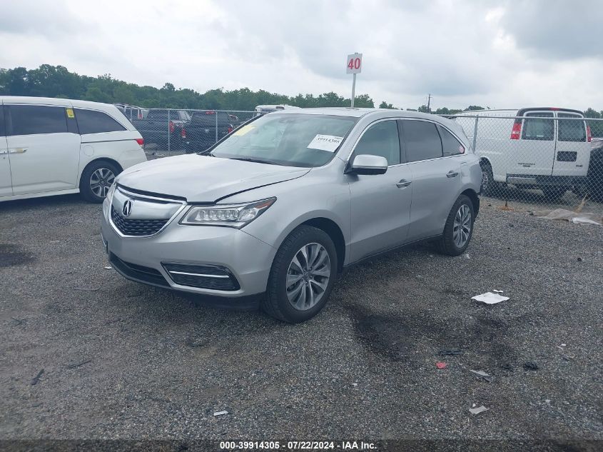 VIN 5FRYD4H4XFB026989 2015 ACURA MDX no.2