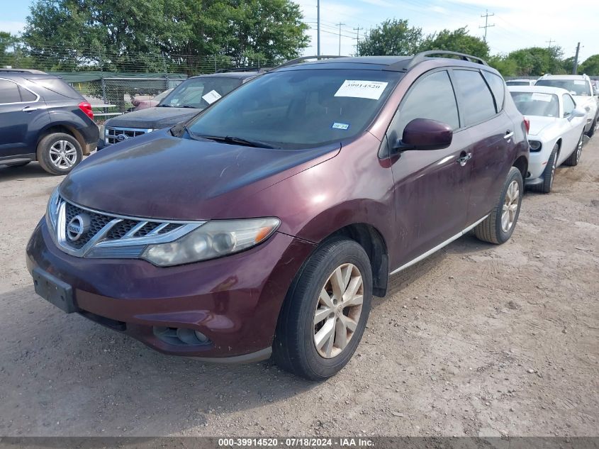 2013 Nissan Murano Sl VIN: JN8AZ1MU6DW205861 Lot: 39914520