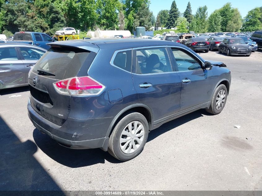 2015 Nissan Rogue S/Sl/Sv VIN: KNMAT2MV4FP56239 Lot: 39914689