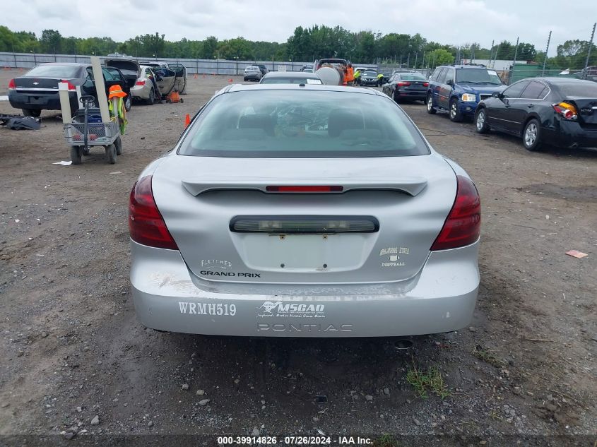 2006 Pontiac Grand Prix VIN: 2G2WP552261263654 Lot: 39914826