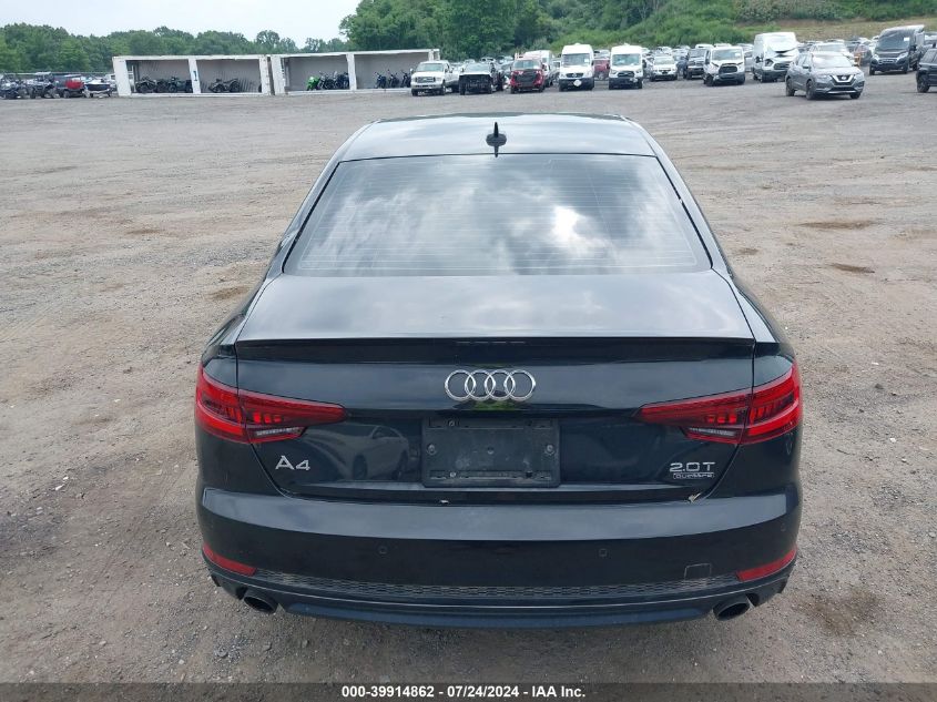 2018 Audi A4 2.0T Premium/2.0T Tech Premium VIN: WAUENAF49JA009196 Lot: 39914862