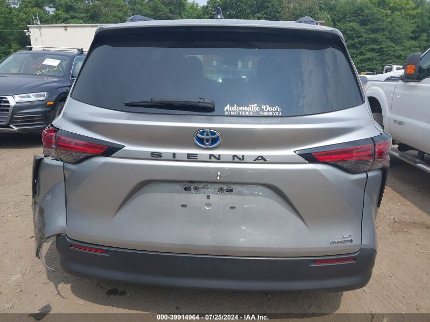 2022 Toyota Sienna Le VIN: 5TDKRKEC2NS130346 Lot: 39914964