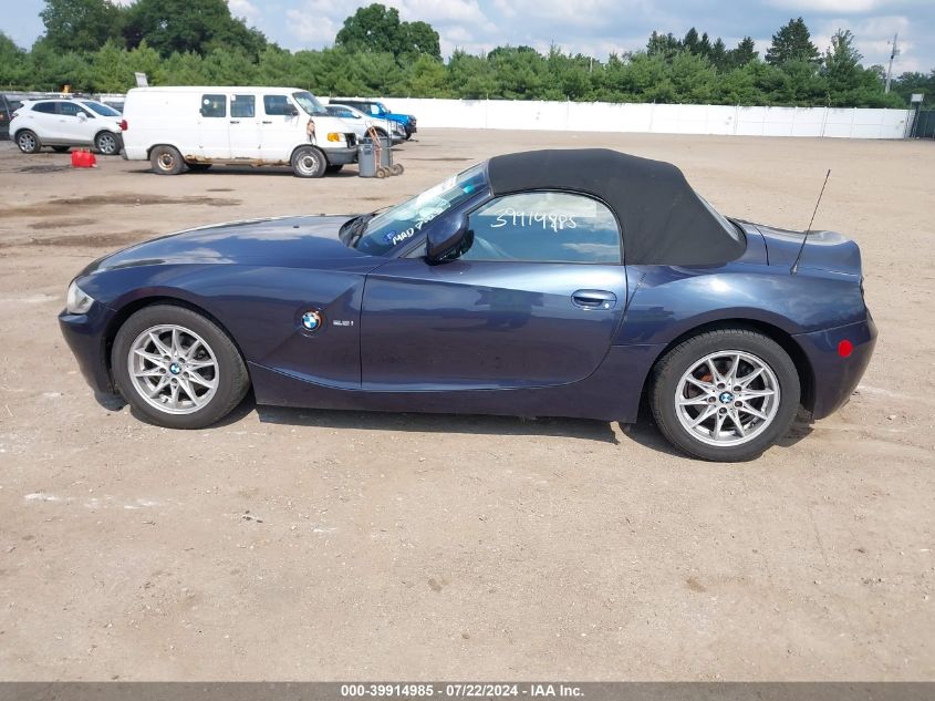 2004 BMW Z4 2.5I VIN: 4USBT33514LS49446 Lot: 39914985