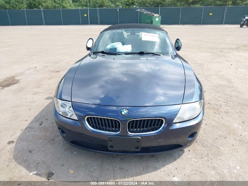 2004 BMW Z4 2.5I VIN: 4USBT33514LS49446 Lot: 39914985