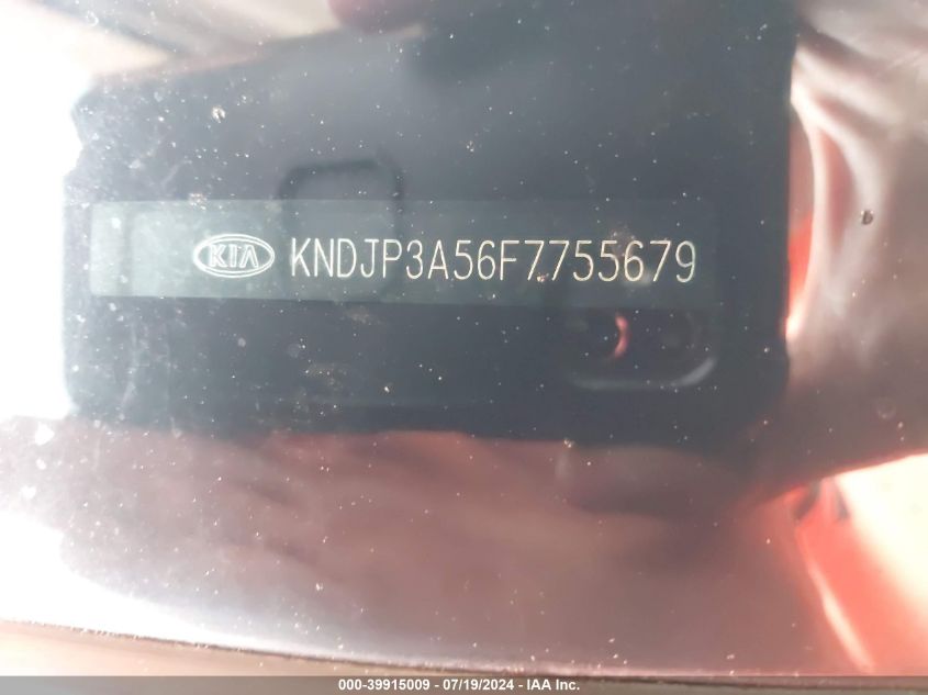 2015 Kia Soul + VIN: KNDJP3A56F7755679 Lot: 39915009