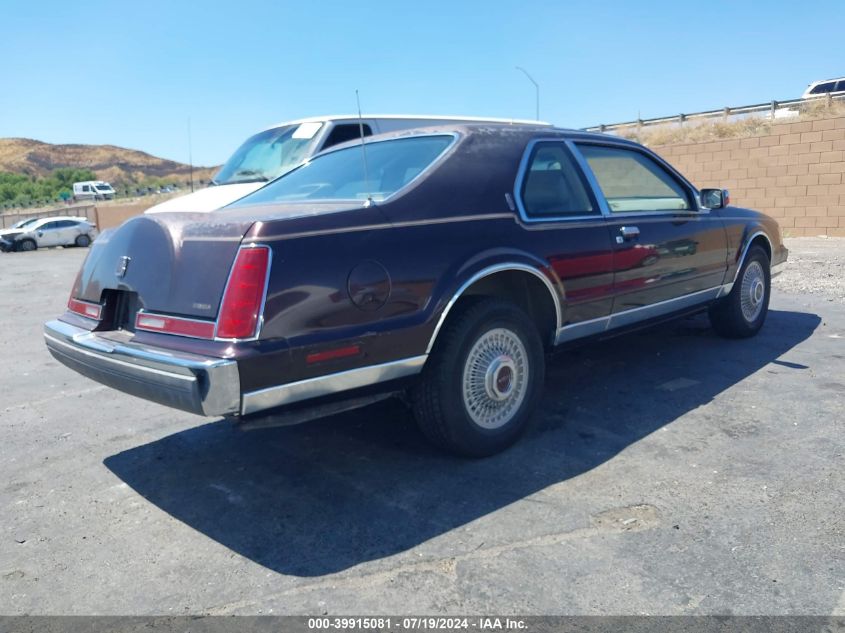 1988 Lincoln Mark Vii Blass VIN: 1LNBM92EXJY655923 Lot: 39915081