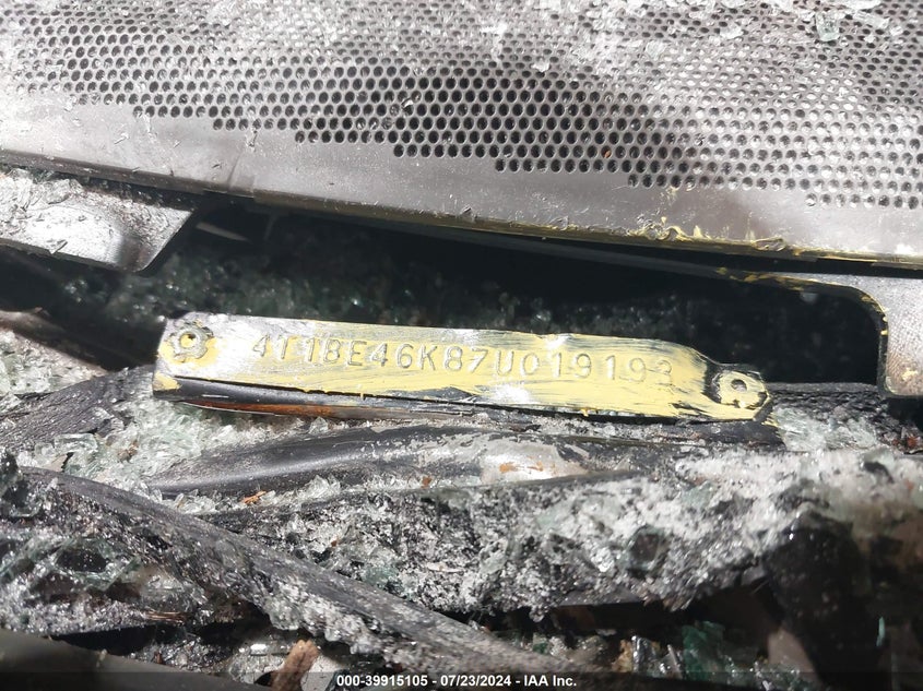 2007 Toyota Camry Le VIN: 4T1BE46K87U019193 Lot: 39915105