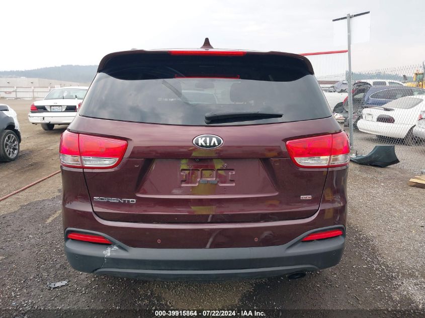 2017 Kia Sorento 2.4L Lx VIN: 5XYPGDA38HG199525 Lot: 39915864