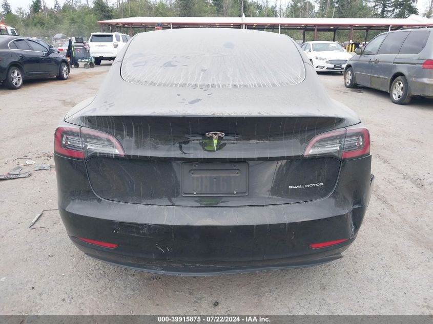 2022 Tesla Model 3 Long Range Dual Motor All-Wheel Drive VIN: 5YJ3E1EB2NF164633 Lot: 39915875