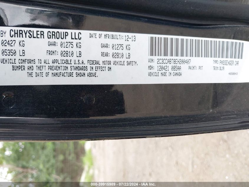 2014 Chrysler 300 300S VIN: 2C3CCABT8EH200407 Lot: 39915989