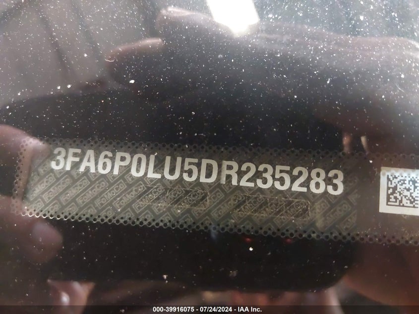 2013 Ford Fusion Hybrid Se VIN: 3FA6P0LU5DR235283 Lot: 39916075