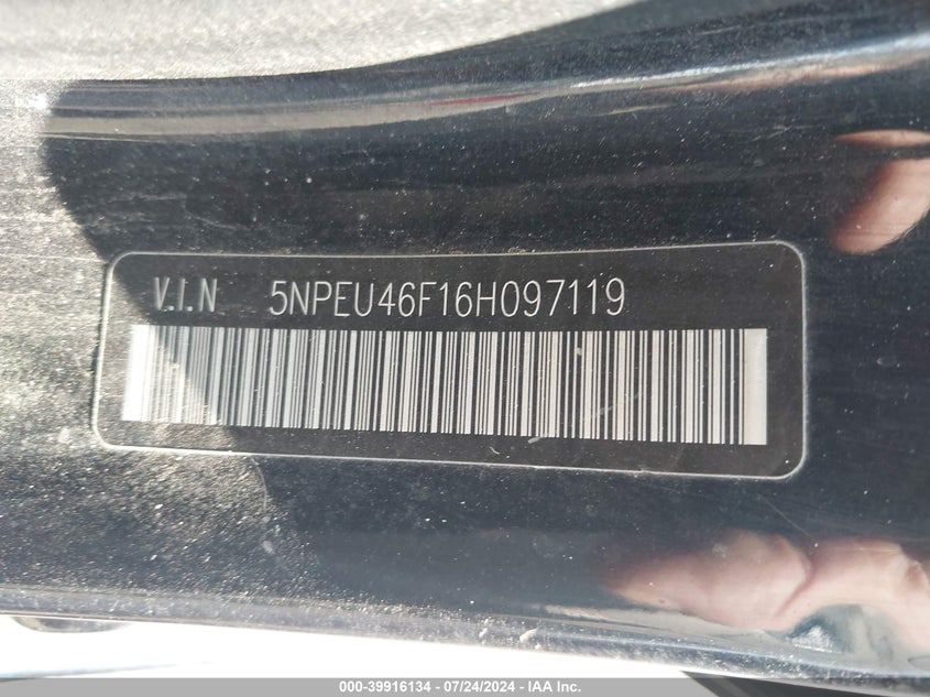 2006 Hyundai Sonata Gls V6/Lx V6 VIN: 5NPEU46F16H097119 Lot: 39916134