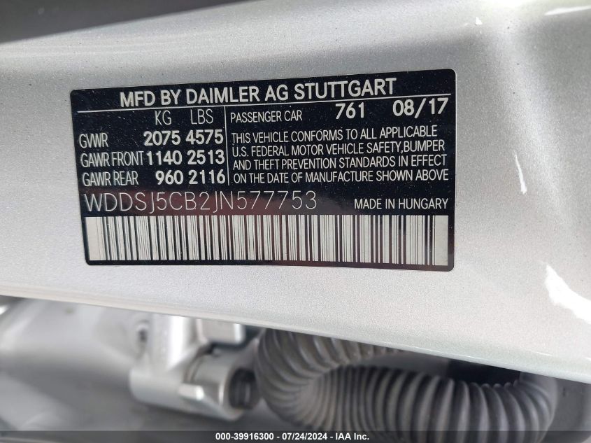 WDDSJ5CB2JN577753 2018 Mercedes-Benz Amg Cla 45 4Matic